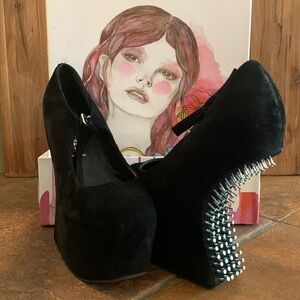 Jeffrey Campbell night-nail black suede platforms